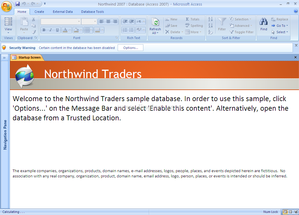 northwind sample database
